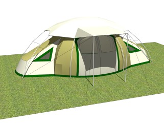 现代简约户外帐篷sketchup模型，帐篷su模型下载