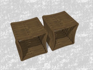  现代凳子草图大师模型，实木凳子su模型下载