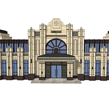 欧式商务建筑会所，sketchup建筑模型免费下载