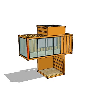 现代集装箱SU模型下载，集装箱草图大师模型