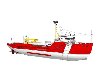 现代大型渔船skp模型，货船skb文件下载