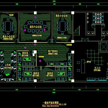 三层办公楼装修施工图，CAD建筑图纸免费下载