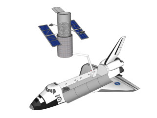 现代空间站航天飞机草图大师模型，航天飞机su模型下载