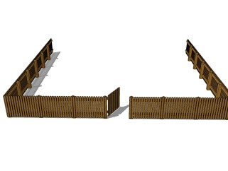 中式农家庭院篱笆栏杆su模型下载、农家庭院篱笆栏杆草图大师模型下载