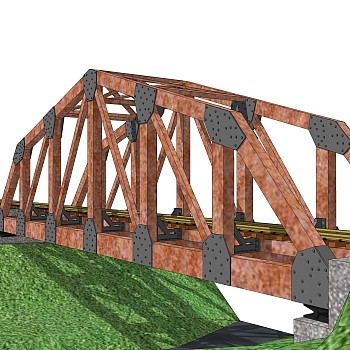 铁路桥草图大师模型设计下载，sketchup铁路桥su模型分享