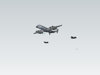 现代轰炸机战斗机草图大师模型，战斗机sketchup模型