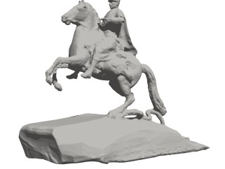 欧式骑马人物雕塑草图大师模型，雕塑sketchup模型下载