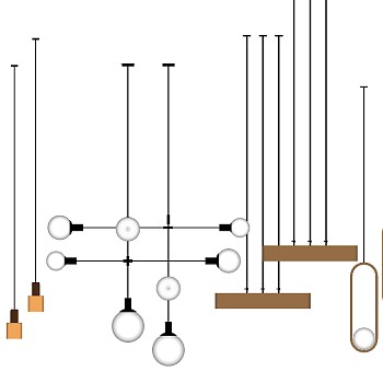 现代吊灯草图大师模型，吊灯sketchup模型