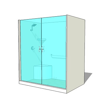 现代淋浴房草图大师模型，淋浴房sketchup模型下载