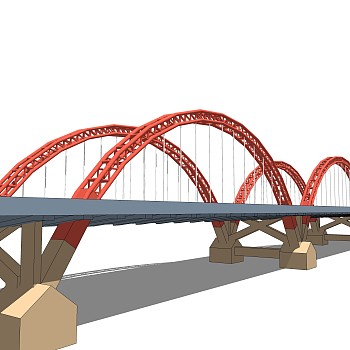 铁拉大桥草图大师模型下载，sketchup大桥su模型分享