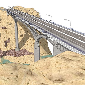 现代桥梁草图大师模型下载，sketchup桥梁su模型分享
