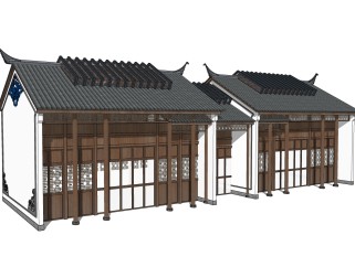 新中式白族建筑草图大师模型，古建民俗sketchup模型免费下载