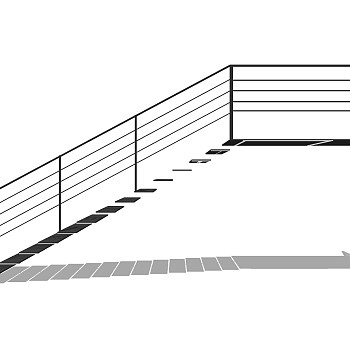 现代钢结构单跑楼梯草图大师模型，钢结构单跑楼梯sketchup模型免费下载