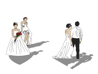现代婚纱草图大师模型，婚纱sketchup模型下载
