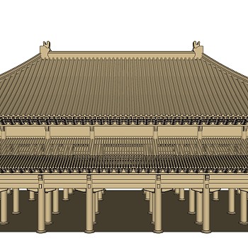 中式古建筑草图大师模型下载、古建筑su模型下载