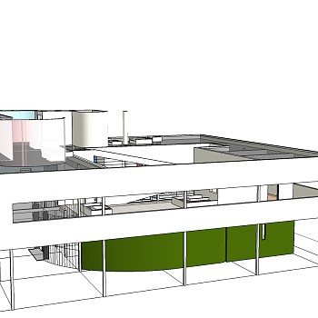 柯布西耶萨伏伊别墅草图大师模型下载