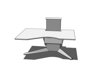  　现代 办公桌草图大师模型，办公桌sketchup模型下载