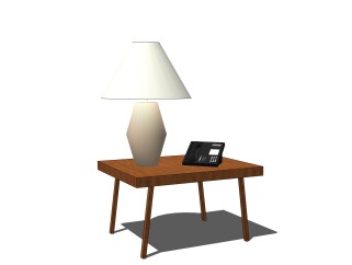 现代实木床头柜su模型，床头柜sketchup模型下载