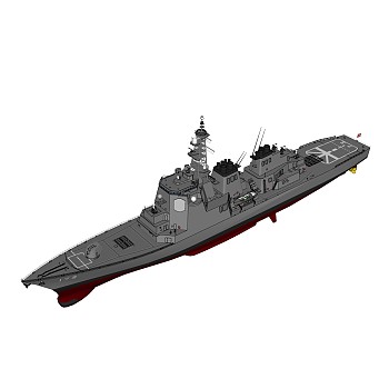 现代日本金刚级DDG-173驱逐舰草图大师模型，驱逐舰su模型下载