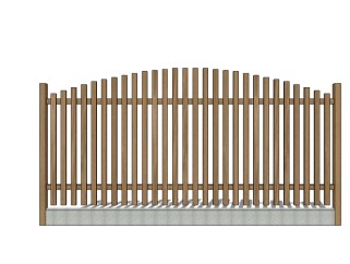 木质围墙栏杆su模型下载、木质围墙栏杆草图大师模型下载