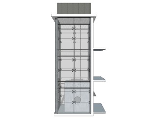 现代观光电梯草图大师模型，观光电梯sketchup模型免费下载