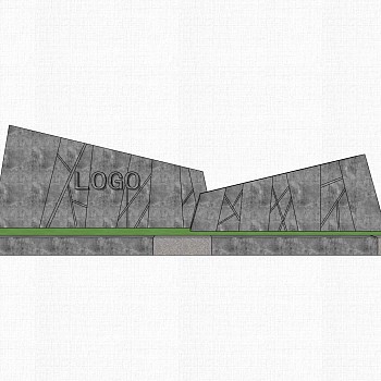 现代造型景墙草图大师模型，景墙sketchup模型免费下载