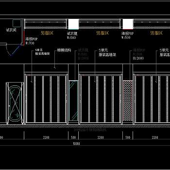 体育品牌专卖店CAD图纸，体育品牌专卖店CAD施工图下载