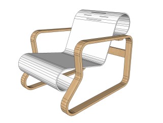 阿尔瓦·阿尔托家具凳子作品草图大师模型下载