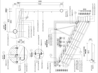 楼梯扶手施工图CAD图纸下载