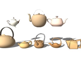 现代茶壶sketchup模型下载，茶壶skb模型分享