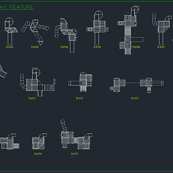 儿童游乐场设备图库，儿童游乐场CAD施工图纸下载