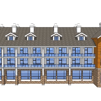 新中式会所建筑草图大师模型，sketchup模型免费下载