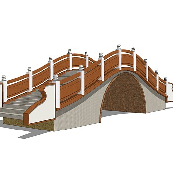 拱桥草图大师模型下载，sketchup拱桥模型分享