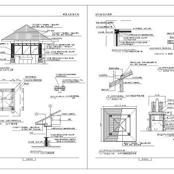 景观亭cad施工详图免费下载