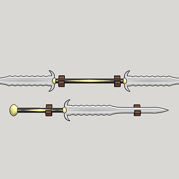 冷兵器SU模型下载，冷兵器草图大师模型下载