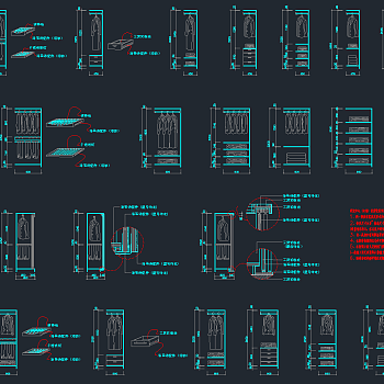 原创衣柜顶装配件CAD图库，衣柜顶装配件CAD图纸下载