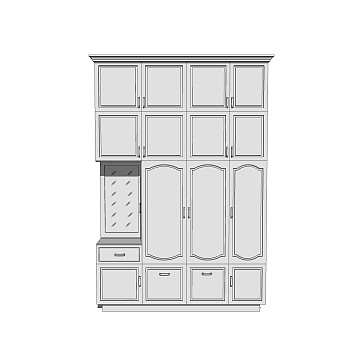 现代简约衣柜草图大师模型，衣柜SKP模型下载