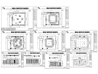 各种造形体育品牌专卖店CAD施工图套图，专卖店CAD建筑图纸下载