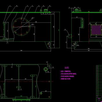液压机油箱CAD图纸，油箱CAD设计图纸下载