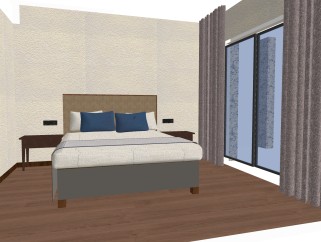 中式卧室主人房免费su模型，卧室sketchup模型下载