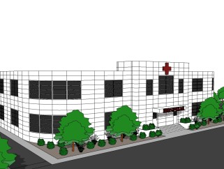 现代医院模型su下载，医院sketchup模型分享