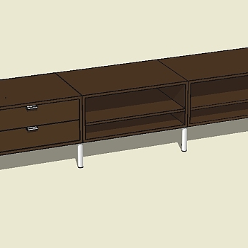 现代简约电视柜草图大师模型，电视柜sketchup模型下载