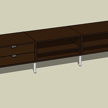 现代简约电视柜草图大师模型，电视柜sketchup模型下载