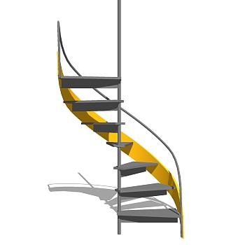 现代钢结构螺旋楼梯草图大师模型，钢结构螺旋楼梯sketchup模型免费下载