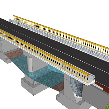 现代桥梁草图大师模型下载，sketchup桥梁su模型分享