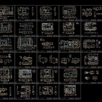 电视柜解析CAD图纸，电视柜CAD设计图纸下载