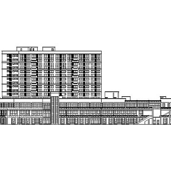 某黄金海岸十六层商住综合楼建筑施工图，建筑CAD施工图纸下载