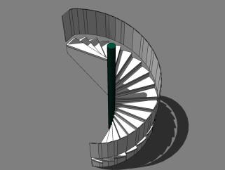 旋转楼梯草图大师模型，楼梯sketchup模型下载