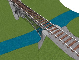 铁路桥草图大师模型设计下载，sketchup铁路桥su模型分享