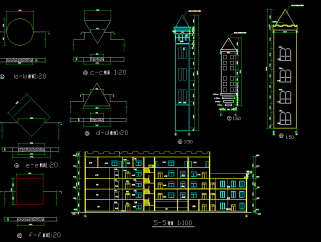 高层幼儿园建筑施工图，教学楼CAD施工图纸下载